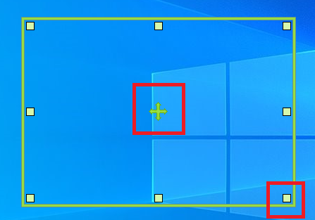 화면 녹화 영역 설정창