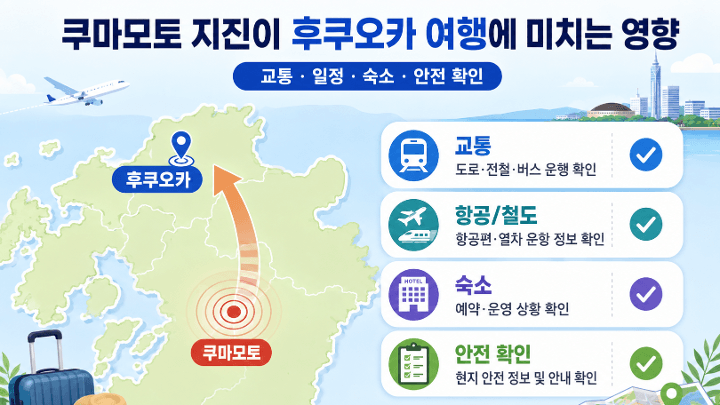 난카이-대지진-후쿠오카-여행-취소-항공권-호텔-근교투어-환불-수수료