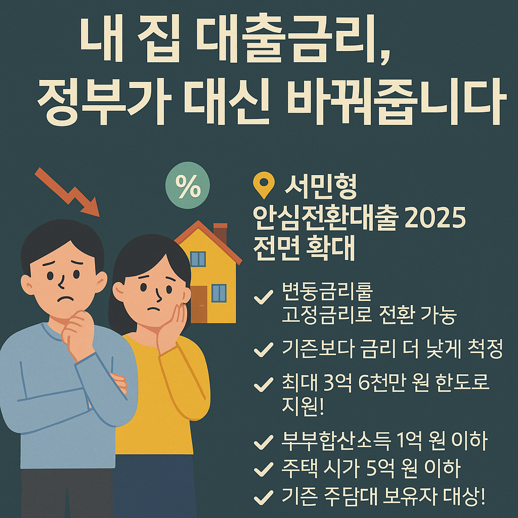 "금리 오르기 전에 꼭 알아야 할 '서민형 안심전환대출' 2025 총정리"