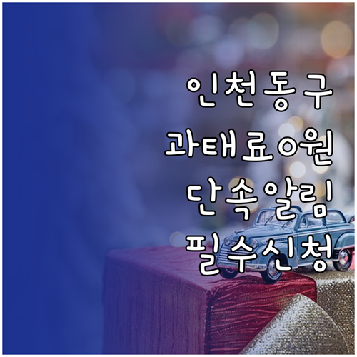 주정차 과태료 방지 인천 동구 단속 ..