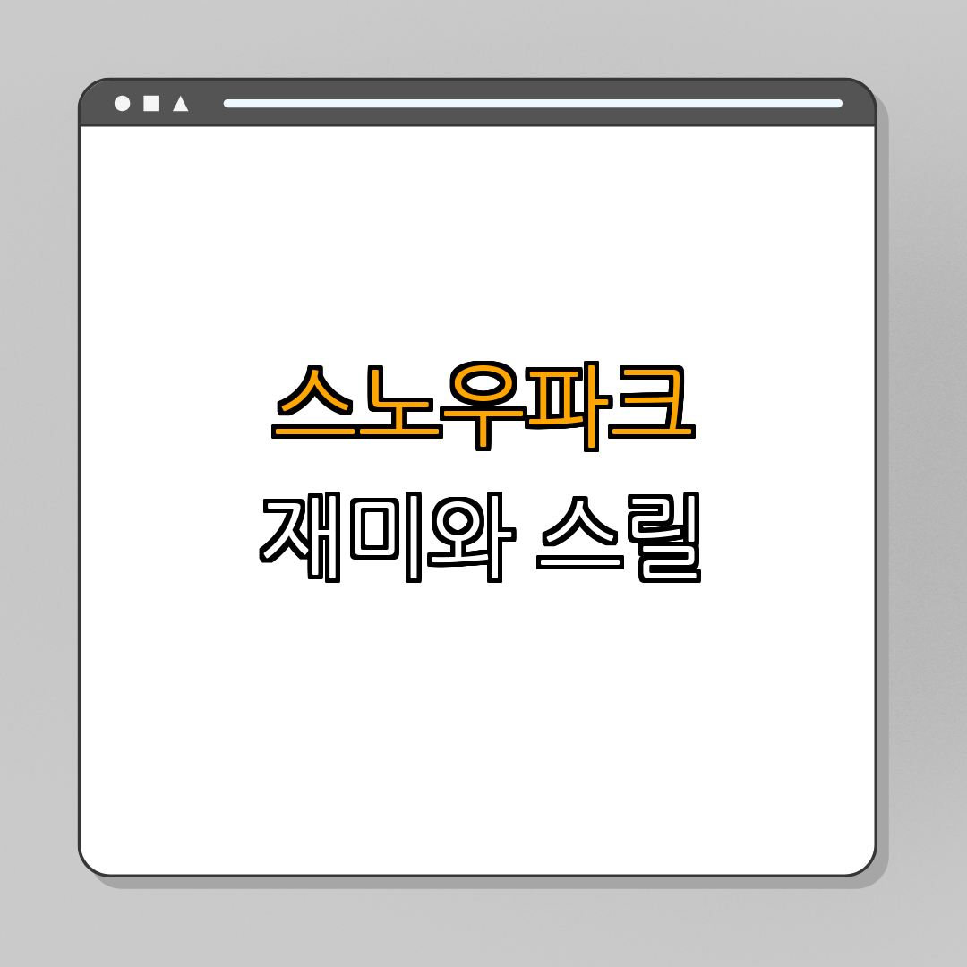 1. 스노우파크의 매력