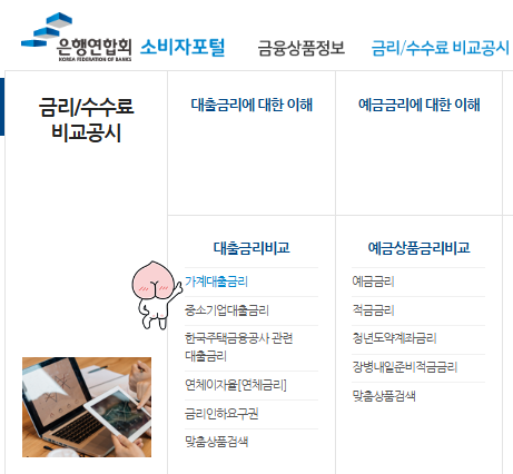 전국은행연합회-대출금리비교