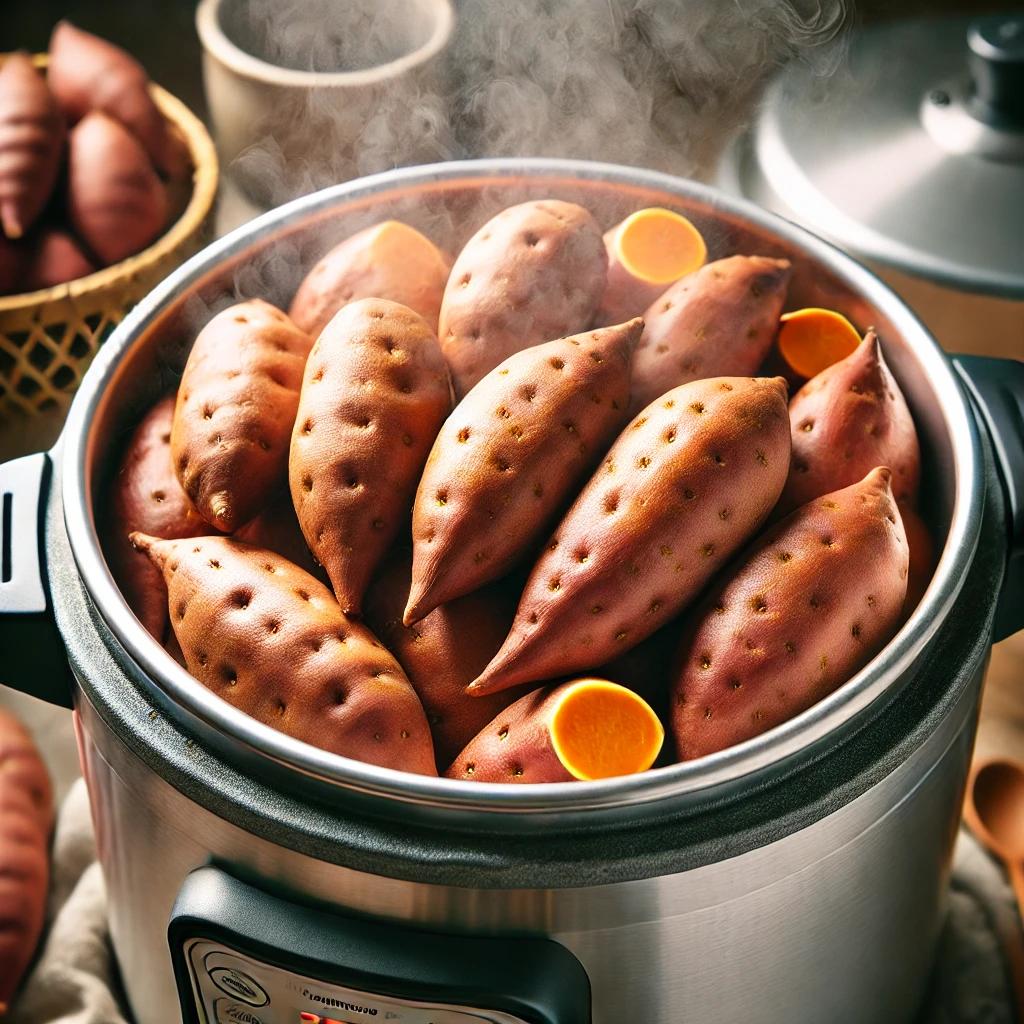 압력솥으로고구마 찌는법