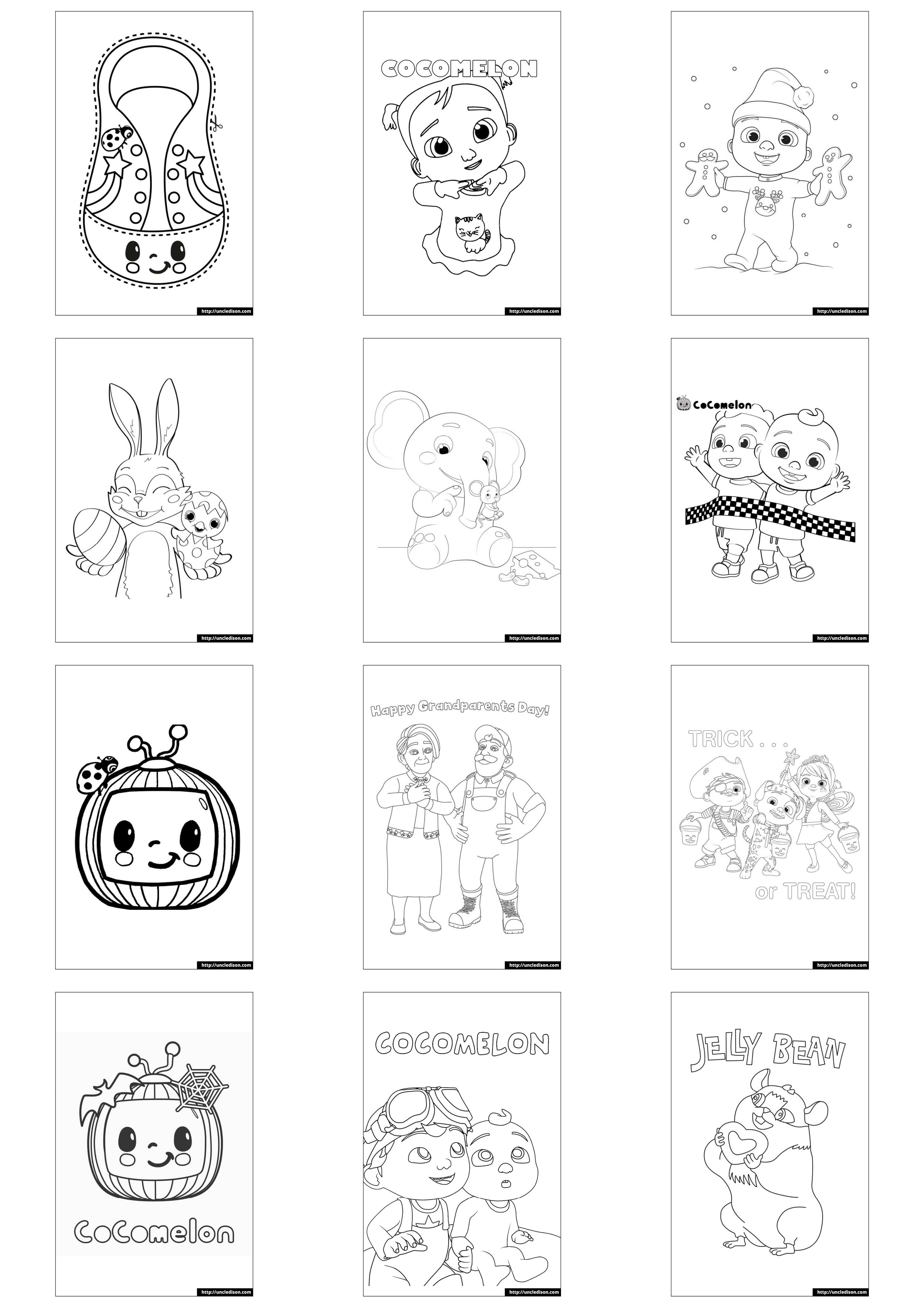코코멜론 색칠공부 무료도안 cocomelon coloring page