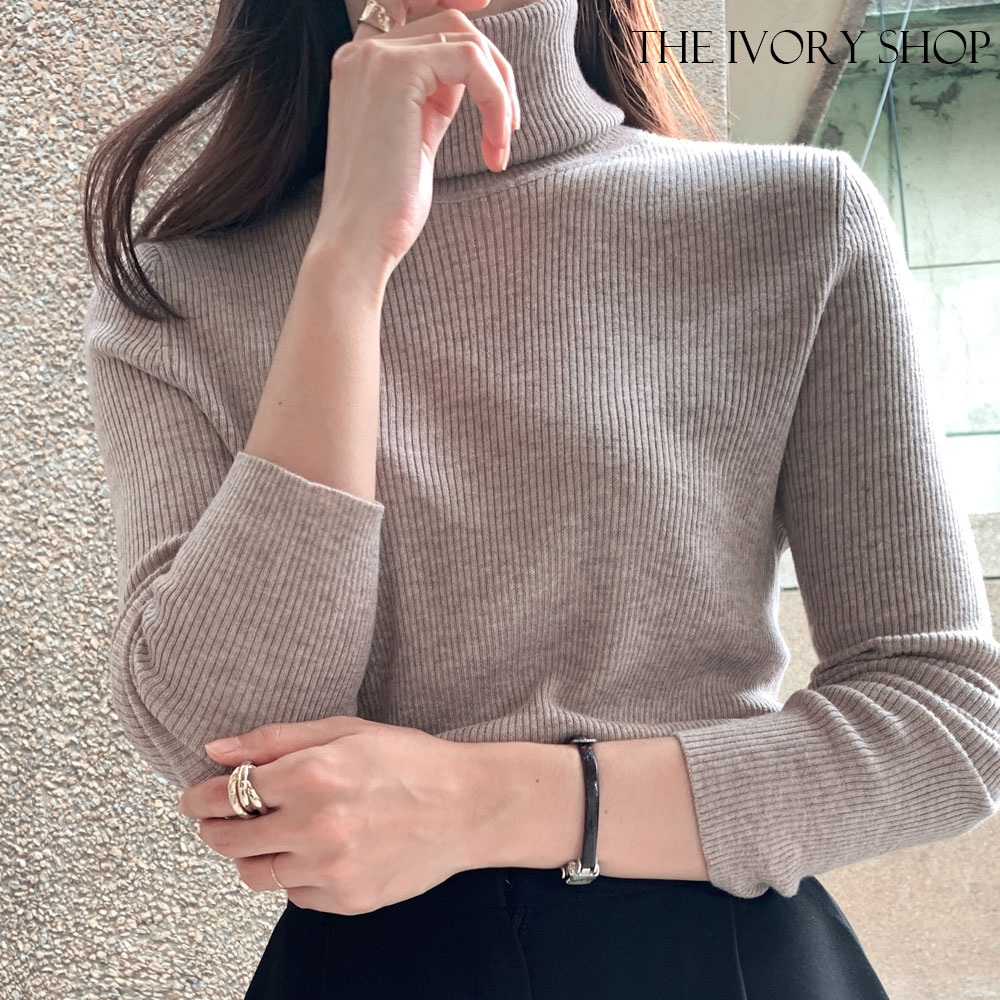 여성목폴라 골지 니트티 터틀넥니트 폴라니트