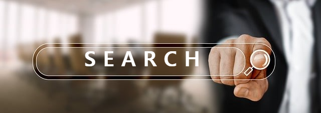 검색창과 손가락, SEARCH 강조 이미지