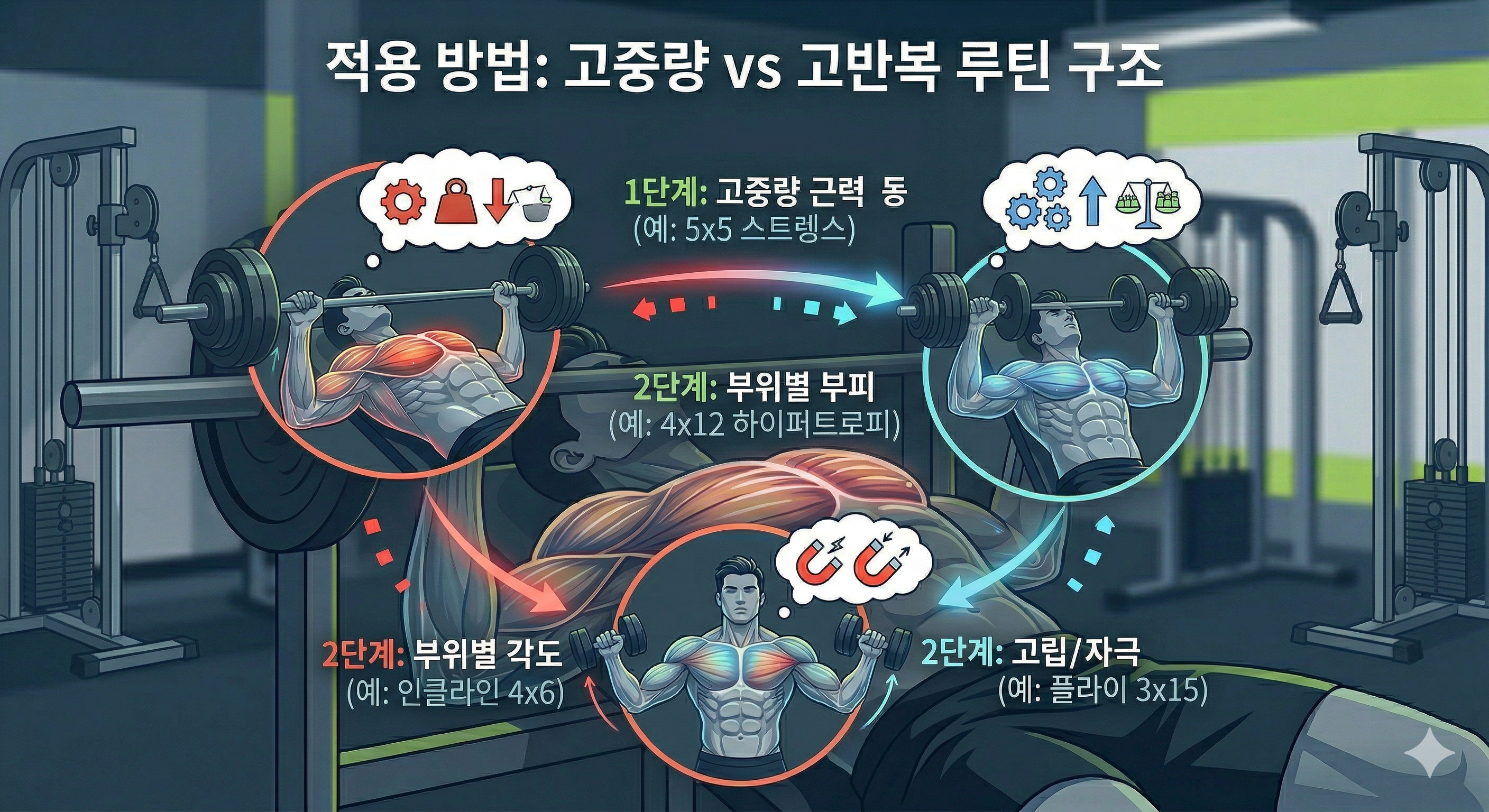 적용 방법: 고중량 vs 고반복 루틴 구조