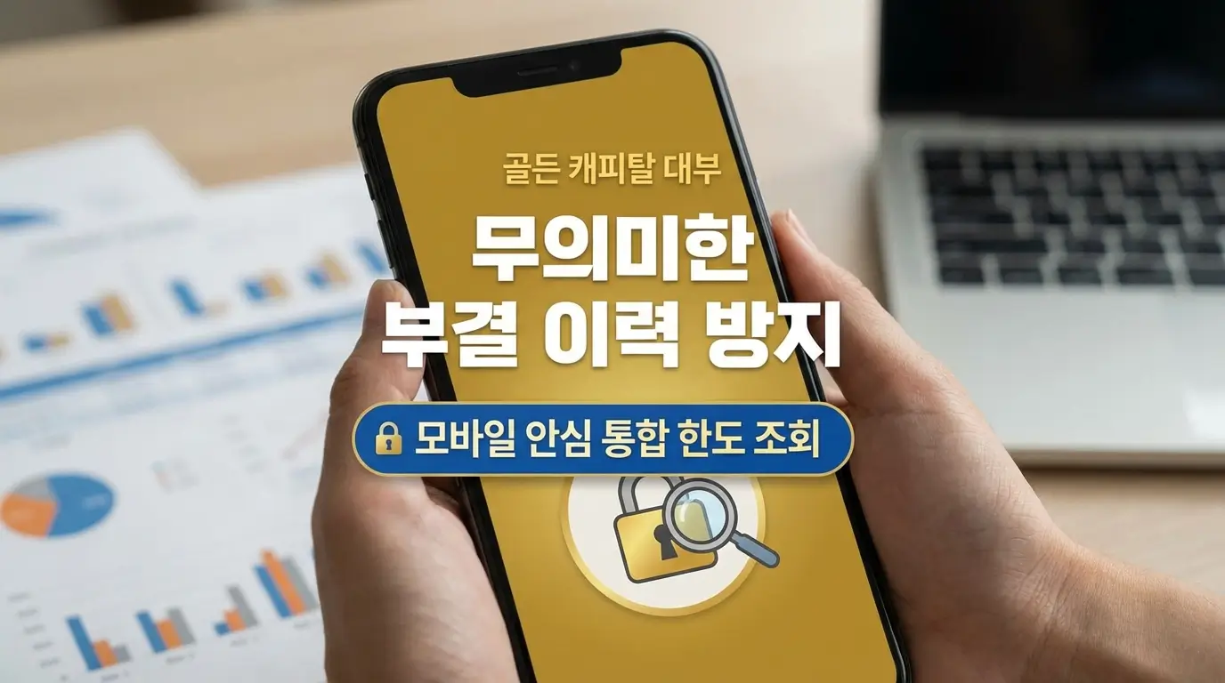 골든 캐피탈 대부 무의미한 부결 이력 방지 모바일 안심 통합 한도 조회