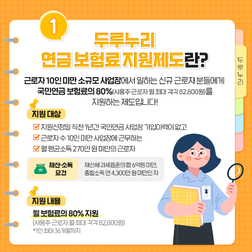 두루누리 사회보험 지원제도 (소규모 사업장 근로자 지원)