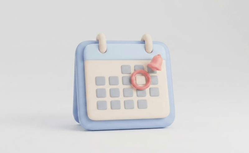 약정 만료일 캘린더 표시 미니멀 3D