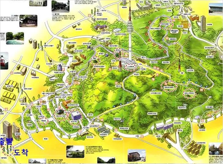 남산둘레길 코스 지도 소요시간 맛집_1