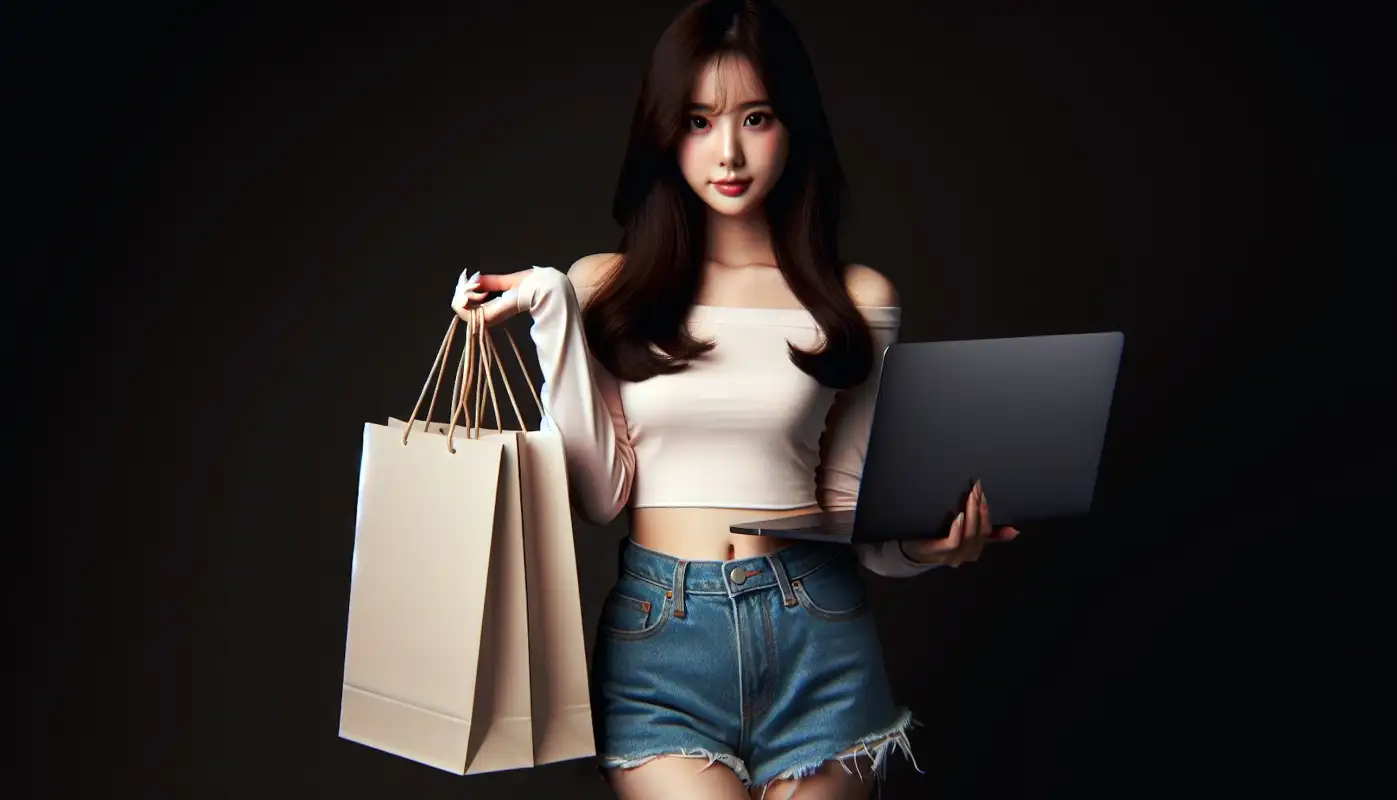타오바오-이미지검색-오류-해결방법으로-온라인-쇼핑하는-여성의-모습