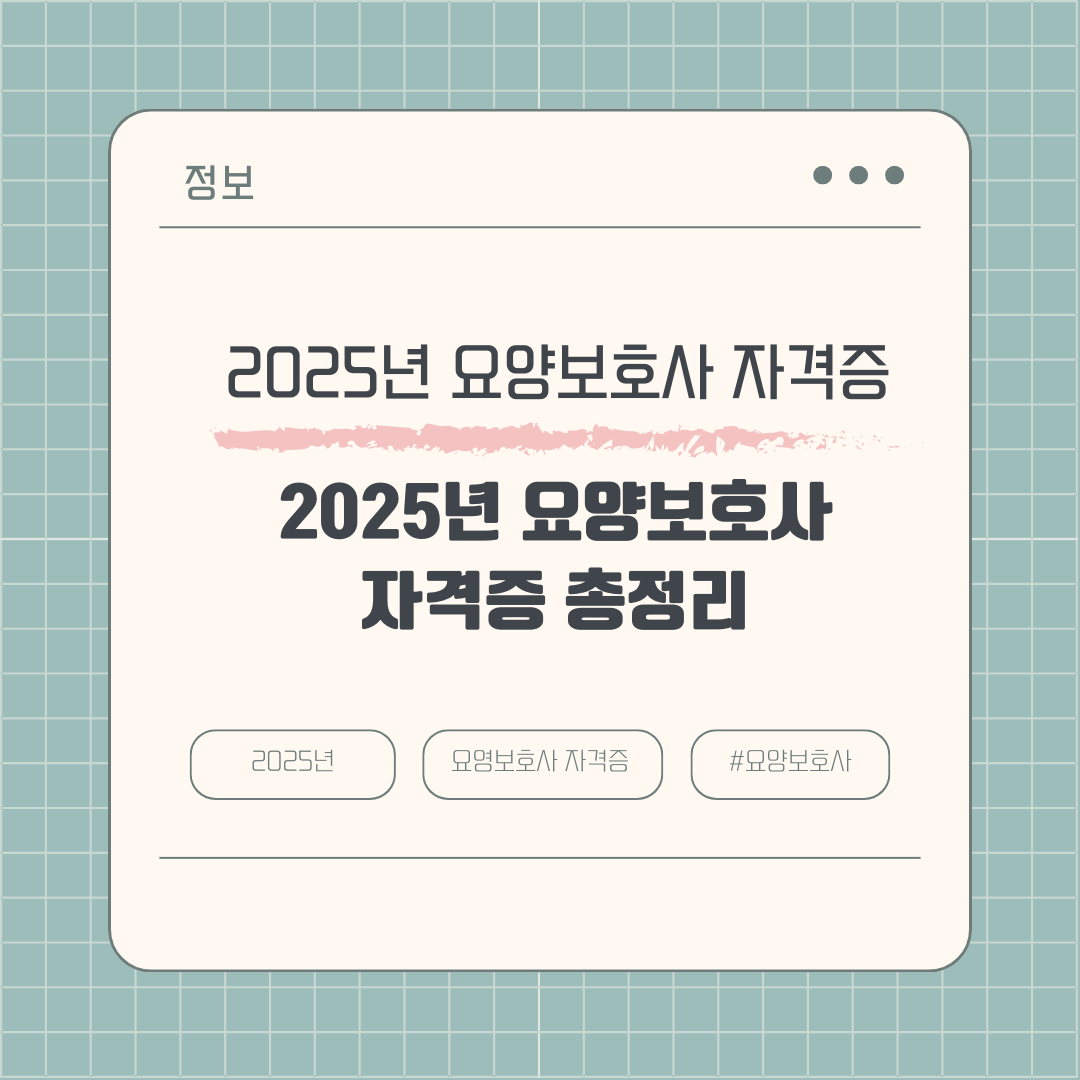 2025년 요양보호사 자격증 총정리