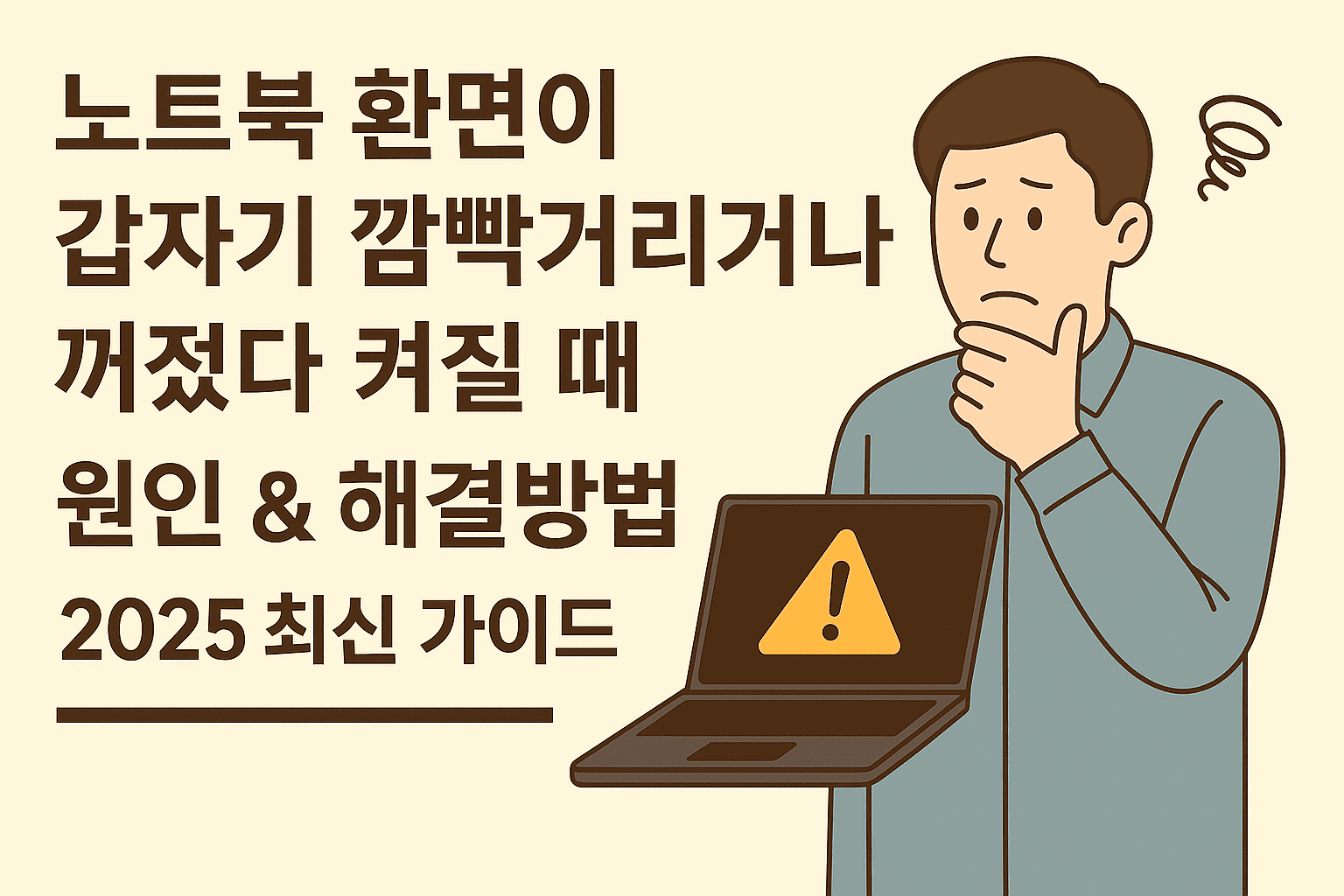 노트북 화면이 갑자기 깜빡거리거나 꺼졌다 켜질 때 원인 & 해결방법 ❘ 2025 최신 가이드