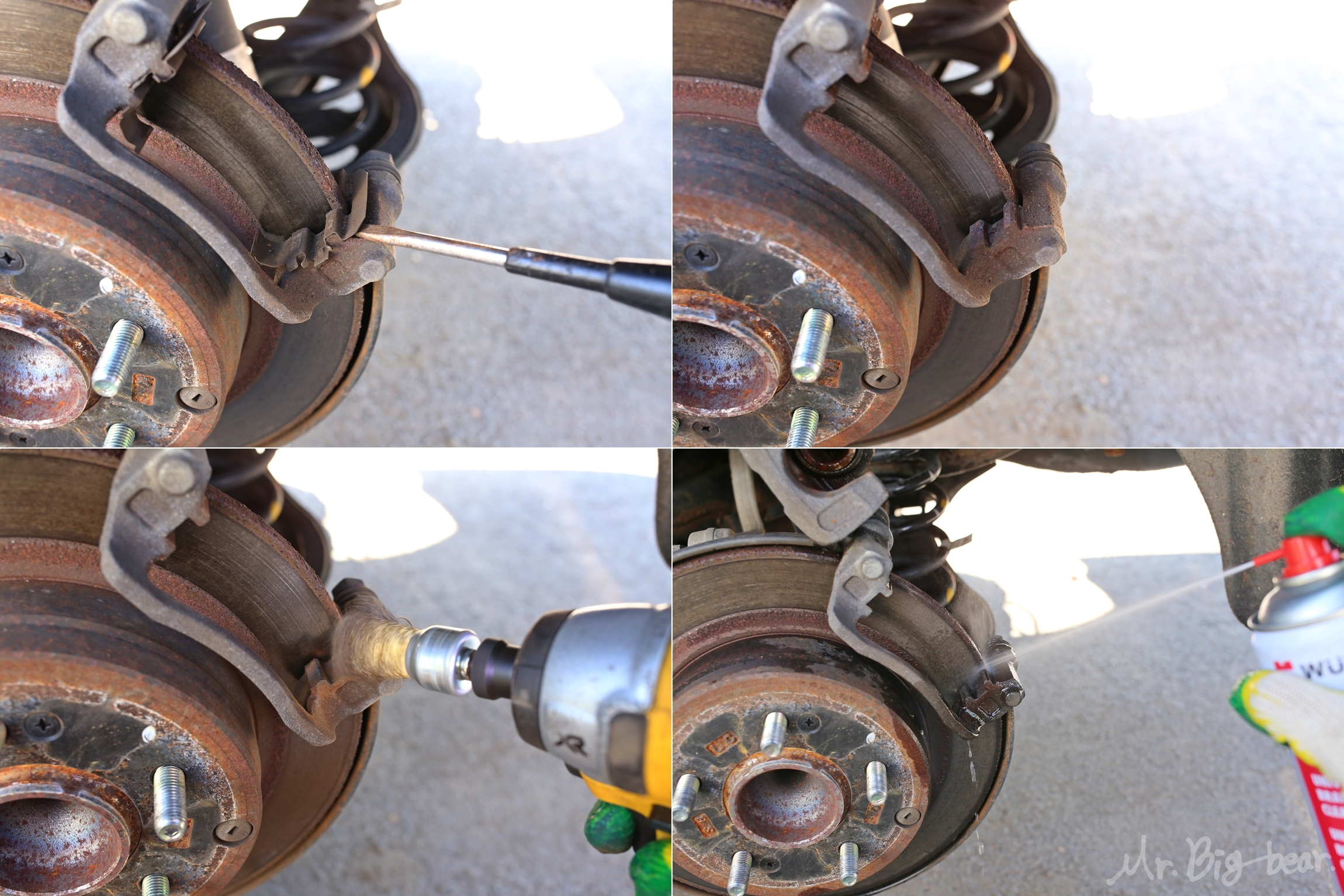 뒷바퀴 브레이크 캘리퍼 클립 탈거 및 세척