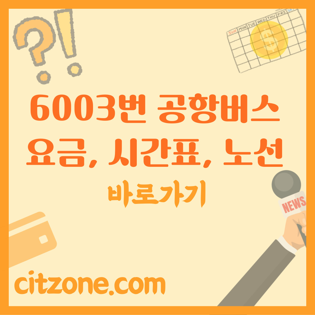 6003번 공항버스 요금, 시간표, 노선, 꿀팁 썸네일