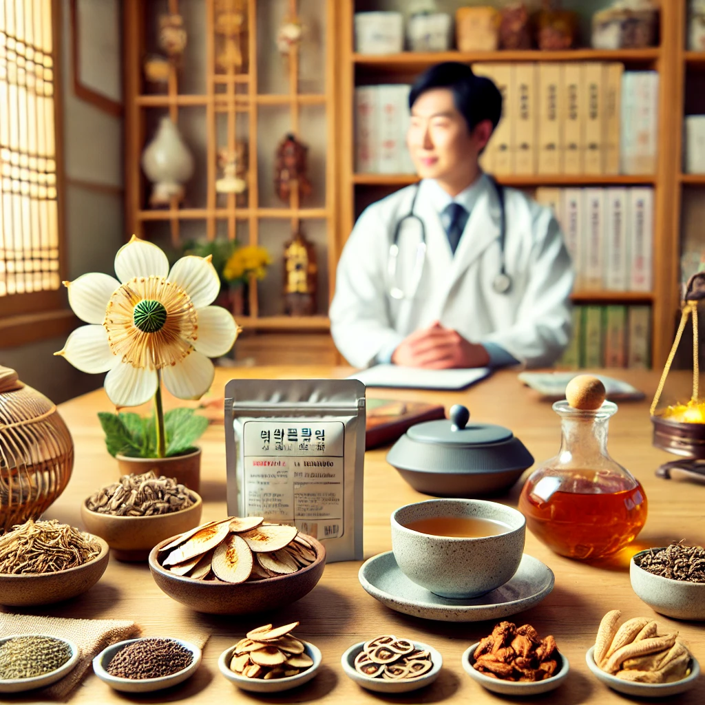 한방 다이어트와 관련된 한약, 한방차, 한의원 치료 모습
