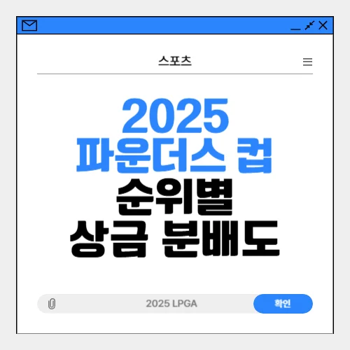 2025 파운더스컵 우승상금 / 순위별 상금
