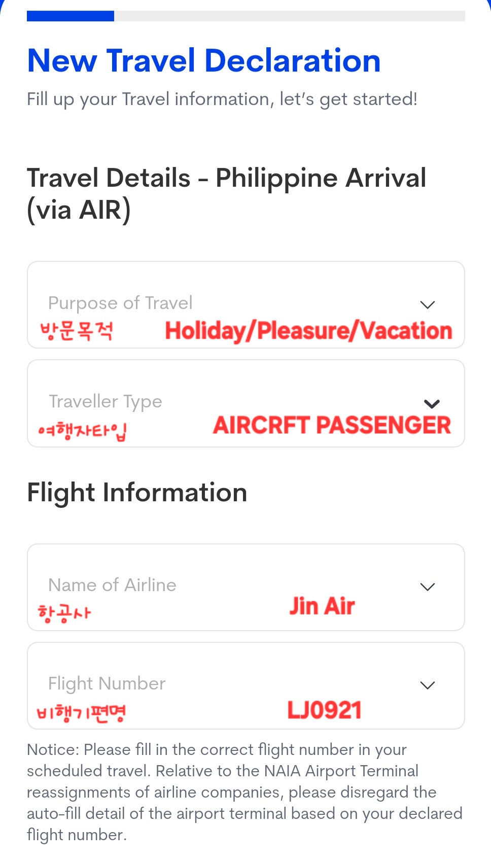 필리핀 세부 이트래블 작성법 11