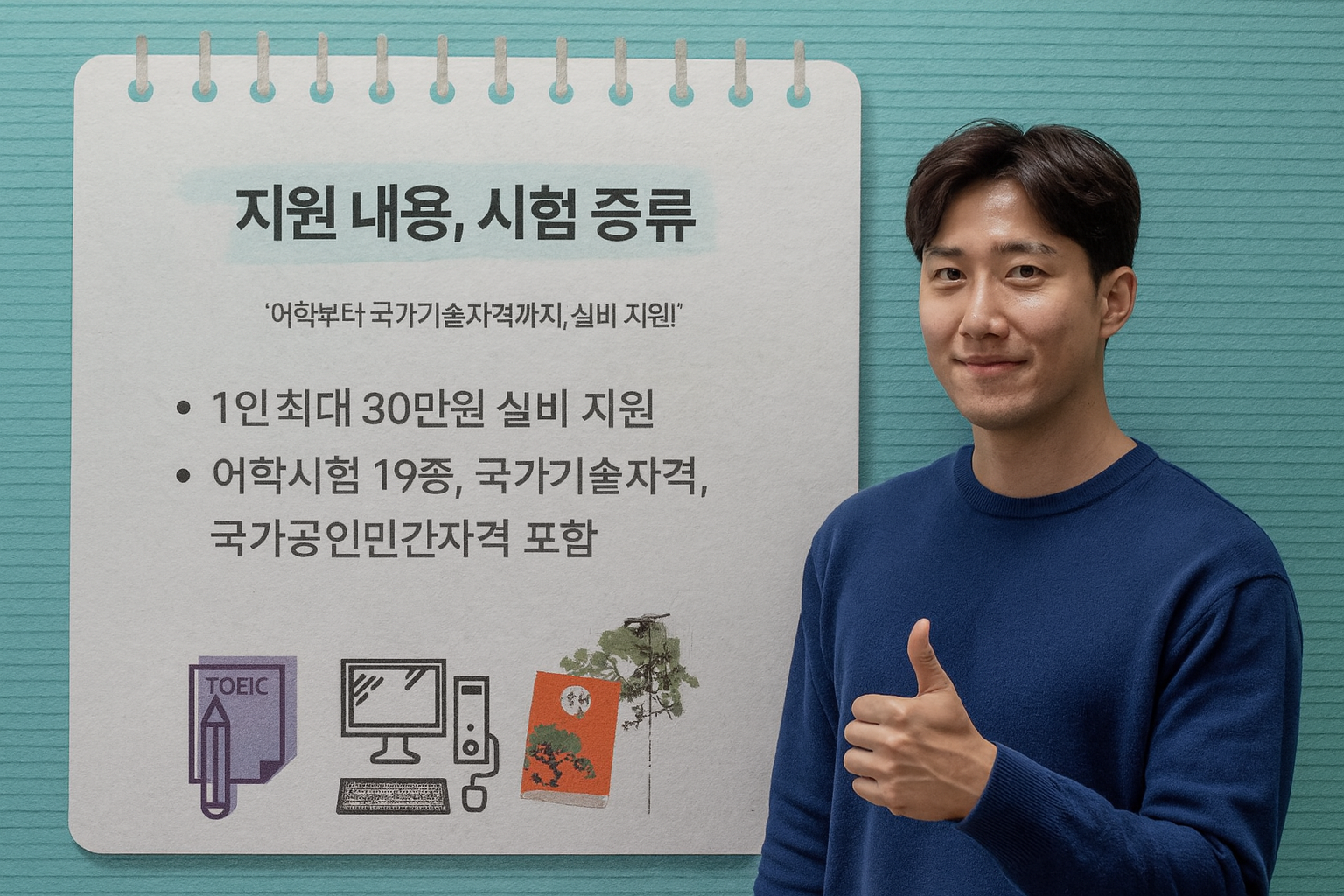 청년 자격증 응시료 관련 사진첨부