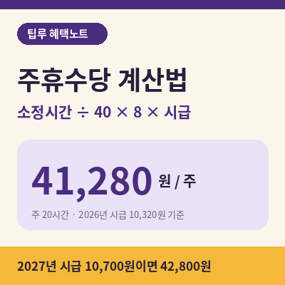 주휴수당 계산법 썸네일