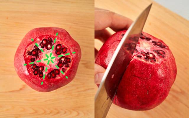 석류 먹는법 레시피 석류씨 빼기 석류자르는법 6등분