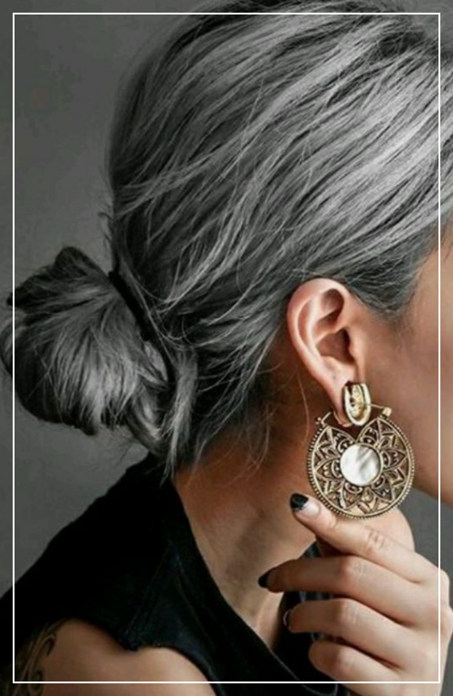 고잉그레이 묶음머리