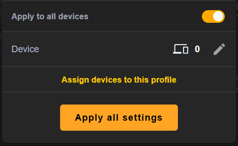 라우터 VPN Fusion Internet Connection Apply to all devices ON