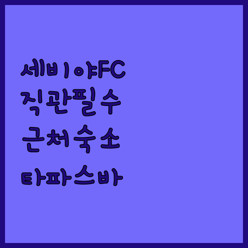 세비야 FC 경기장 근처 숙소 추천 ..