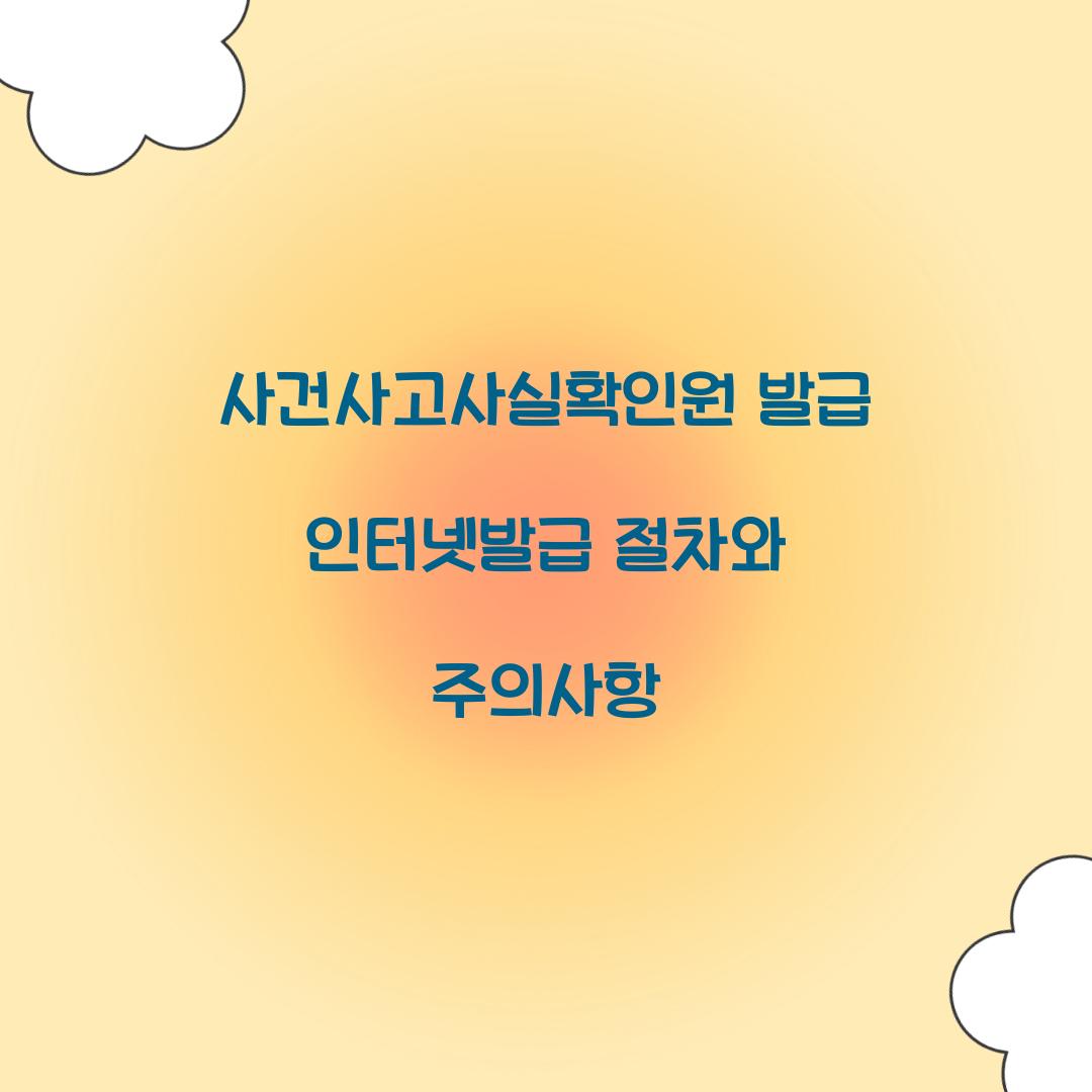 사건사고사실확인원 발급 인터넷발급