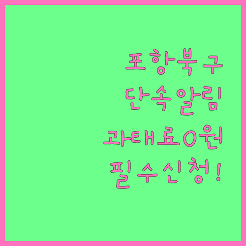 포항시 북구 주정차 단속 알림 서비스..