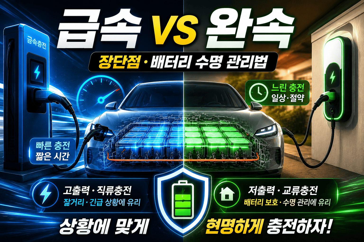 전기차 배터리 관리 방법 (급속vs완속, 장단점, 수명)