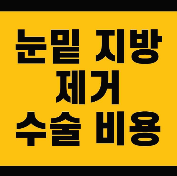 눈밑지방제거 수술비용