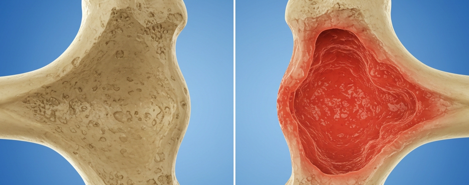골다공증이 있는 뼈-사진
