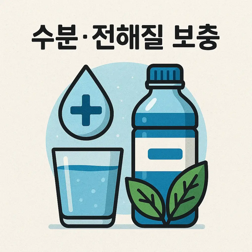 장염 병원 진료 시기 요약 일러스트