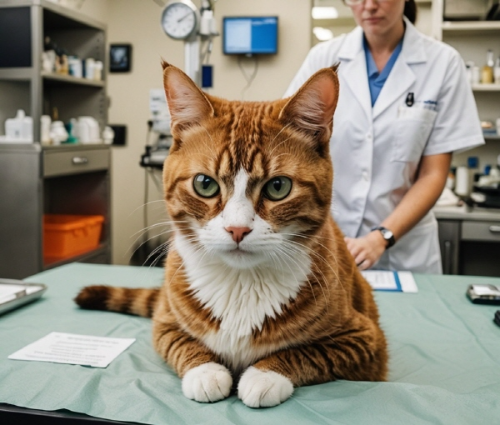 고양이 급성 신부전증 증상과 원인 관련 사진이다. 고양이가 동물병원에서 진료를 받고 있는 모습이다.