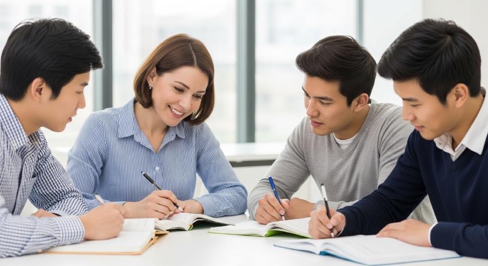 스터디 그룹에서 공부하는 모습
