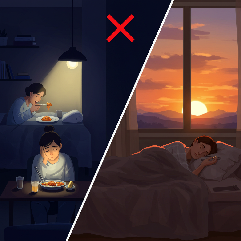 야식 수면 관계, 늦잠 야식, 혈당 조절 실패