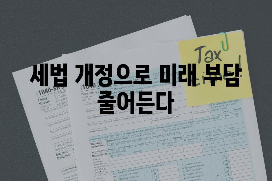 세법 개정으로 미래 부담 줄어든다