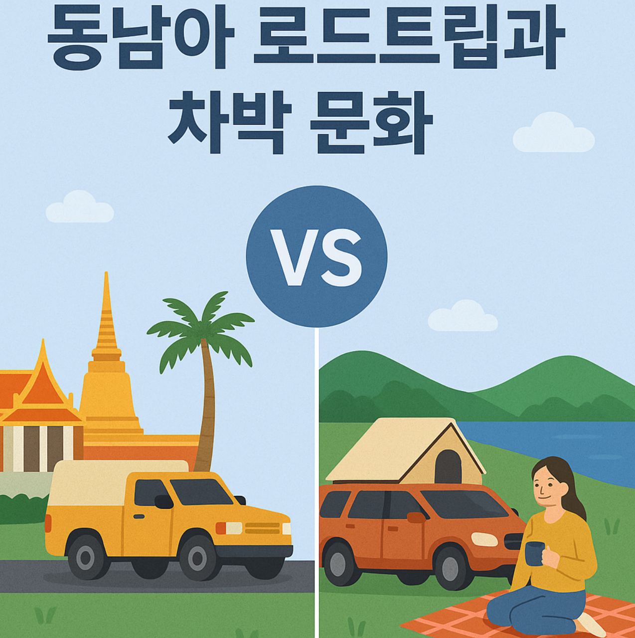 동남아 로드트립과 차박 문화 비교 관련 이미지 사진