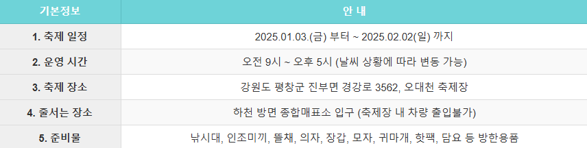 2025 평창 송어축제 예약
