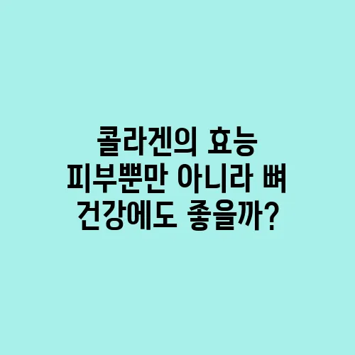 콜라겐의 효능 피부뿐만 아니라 뼈 건강에도 좋을까?