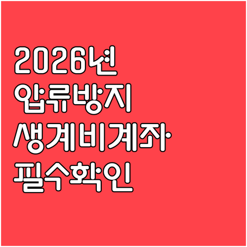 2026년 생계비계좌 도입으로 압류 ..