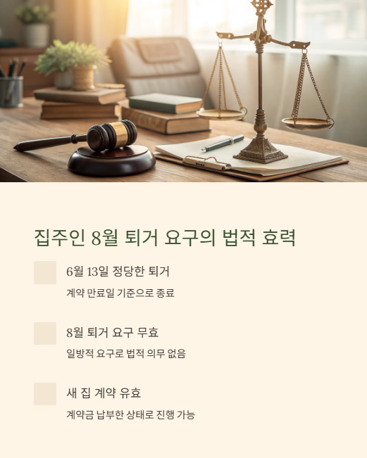 집주인 8월 퇴거 요구의 법적 효력