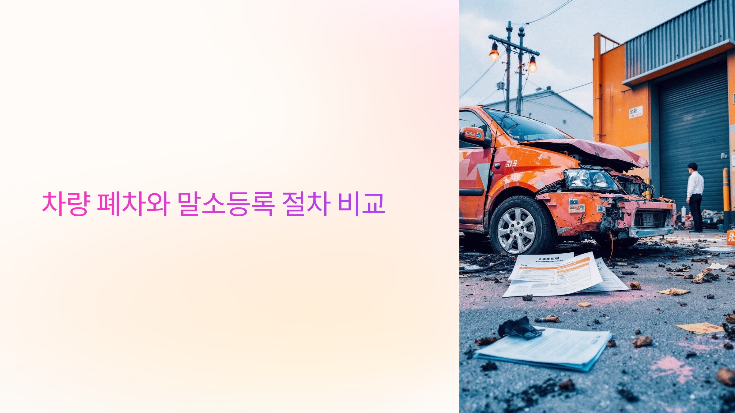 차량 폐차와 말소등록 절차 비교