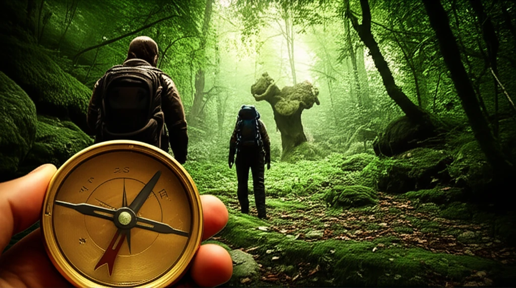 산행 필수 나침반 목표물 방향 잡기와..