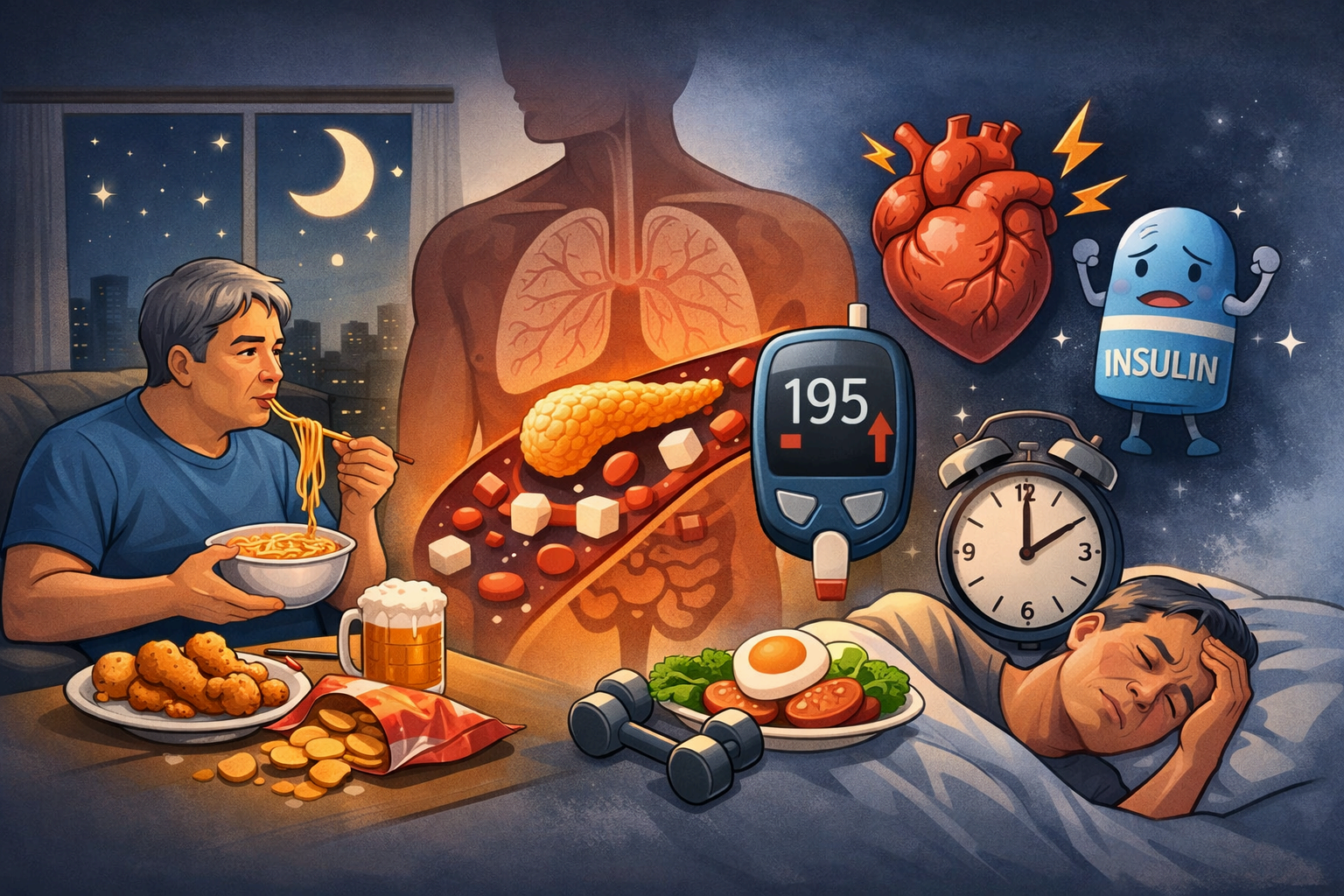 50대 혈당 관리에 야식이 위험해지는 이유