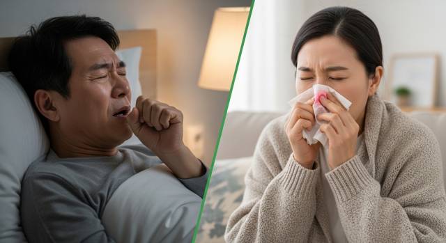 【IMG3 — 역류성 기침과 감기 기침을 비교하는 이미지】