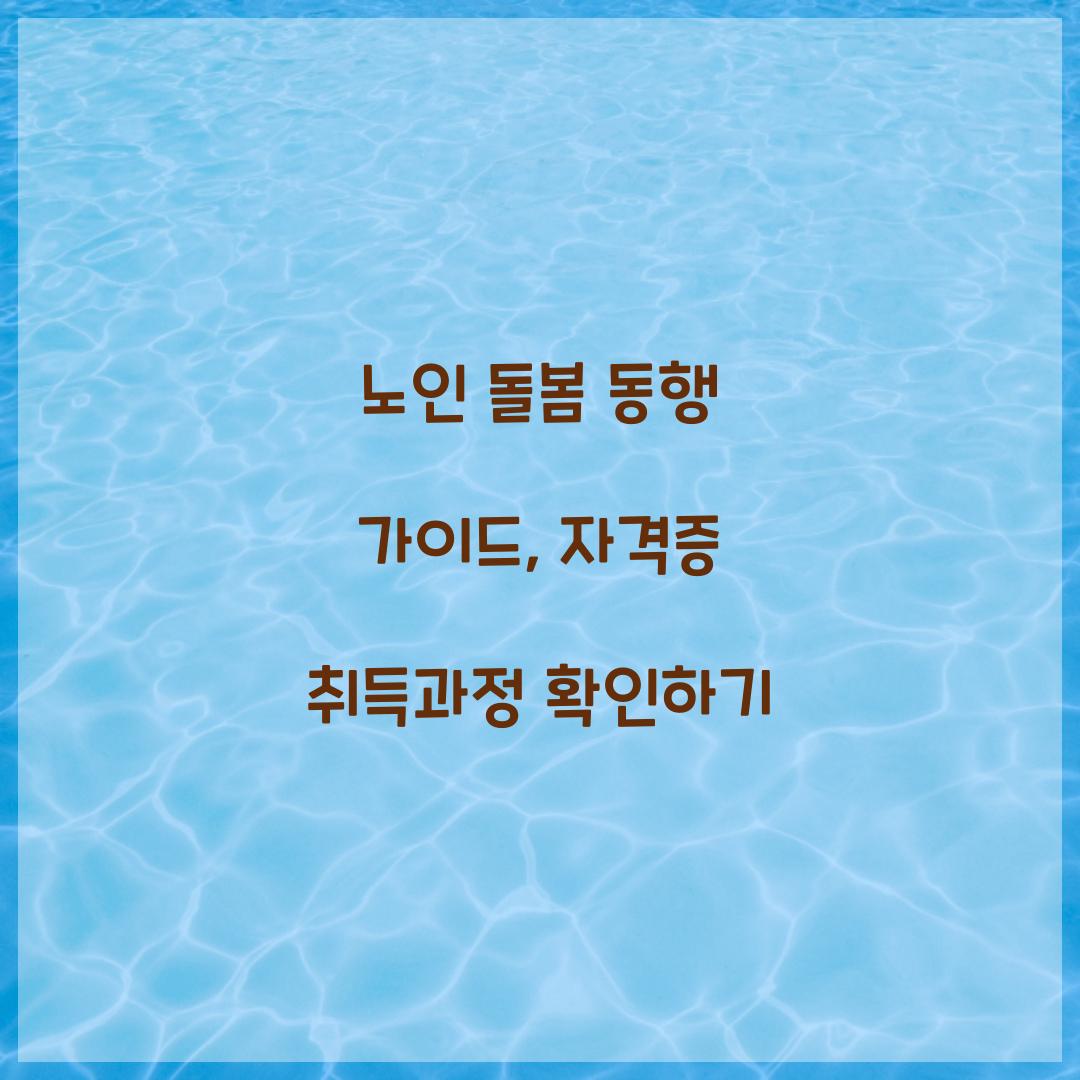 노인 돌봄 동행