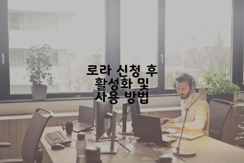 로라 신청 후 활성화 및 사용 방법